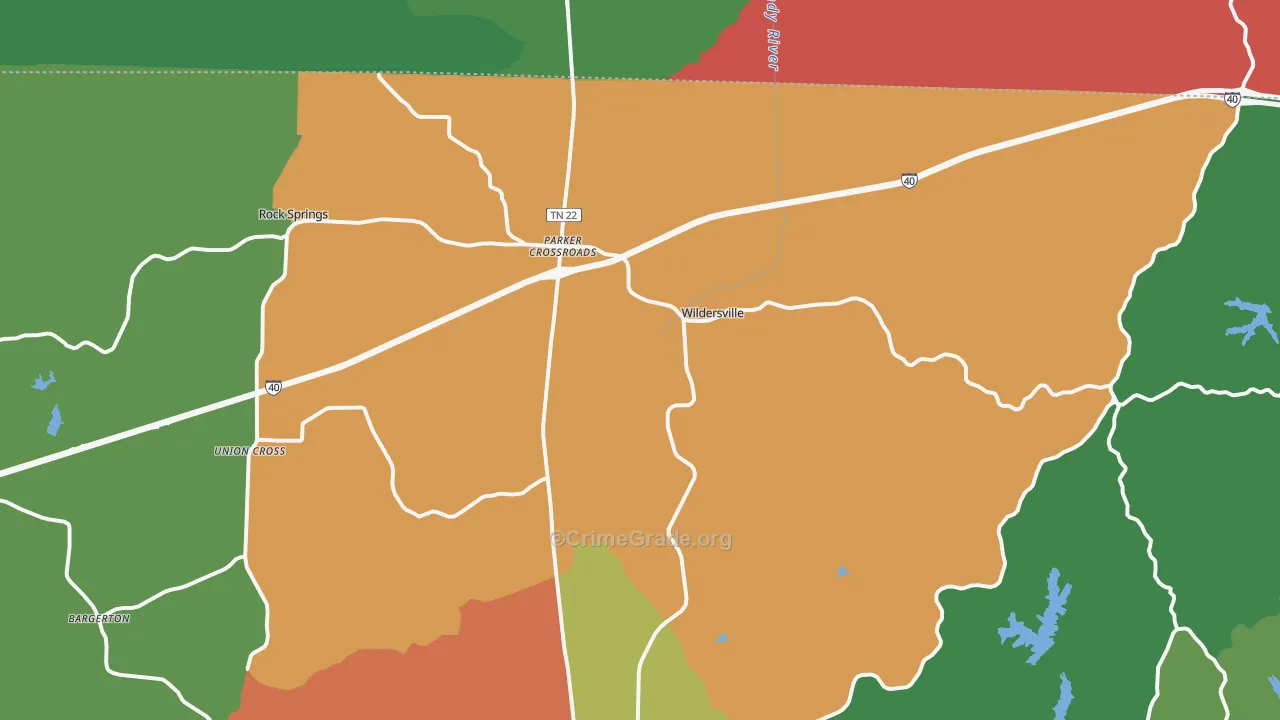 38388, TN Map of Theft Rates