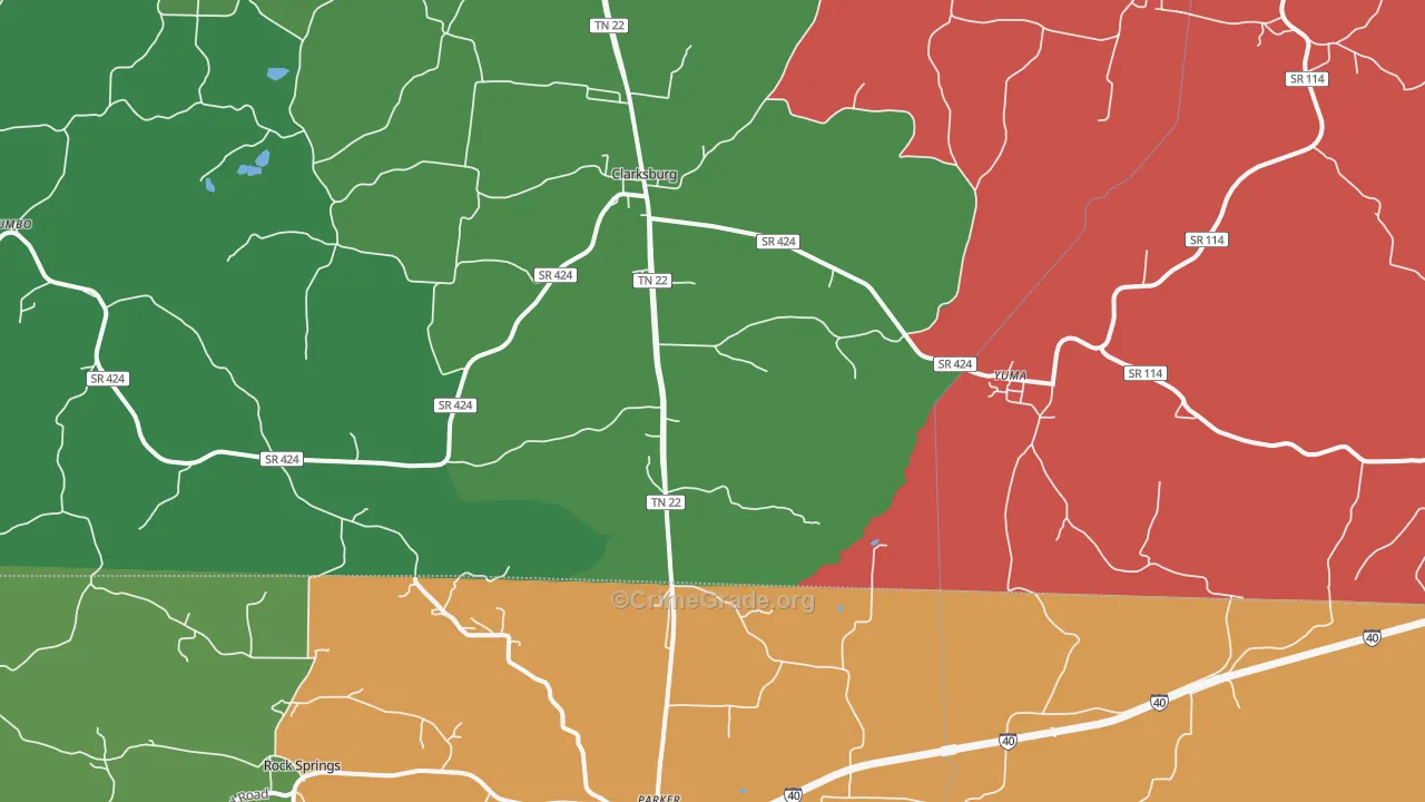38390, TN Map of Theft Rates