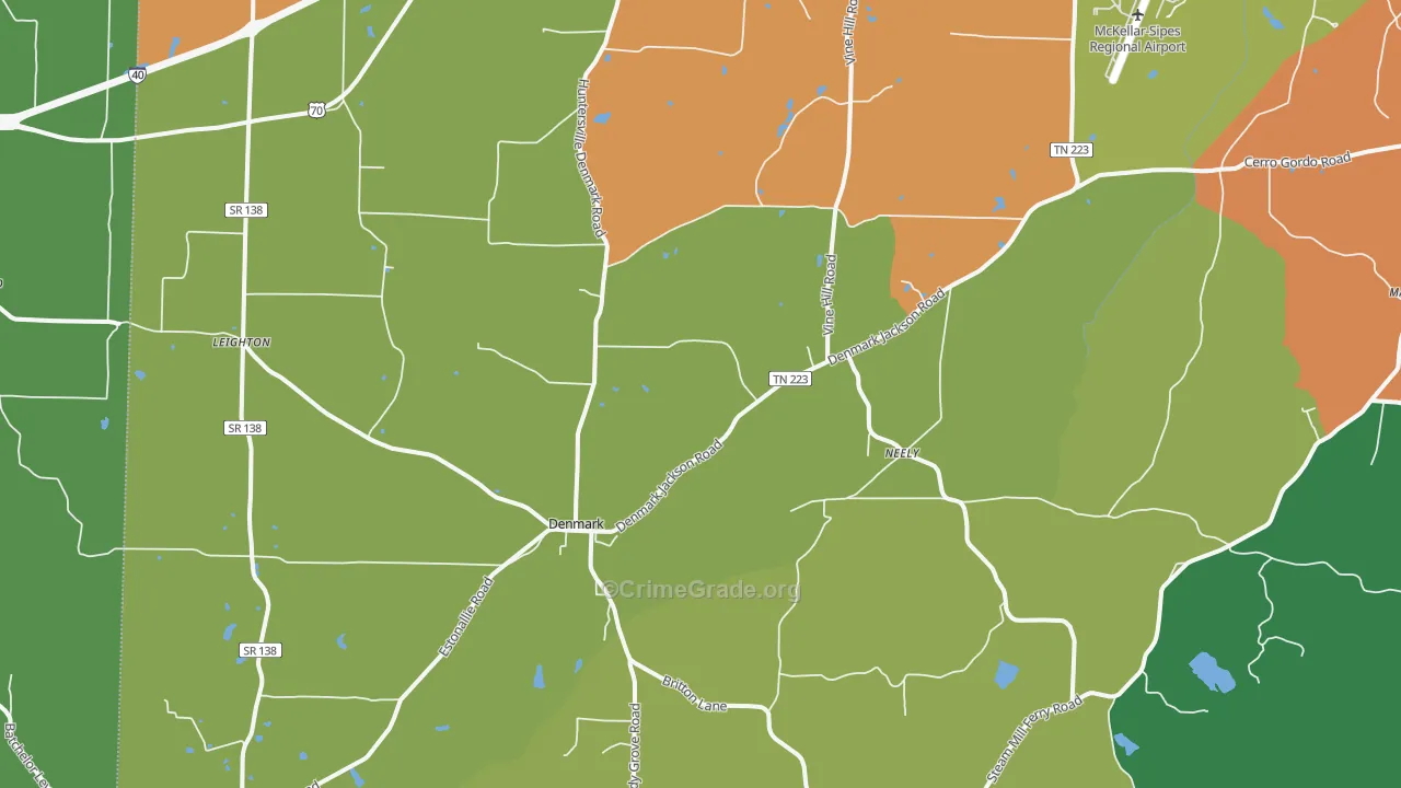 38391, TN Map of Theft Rates