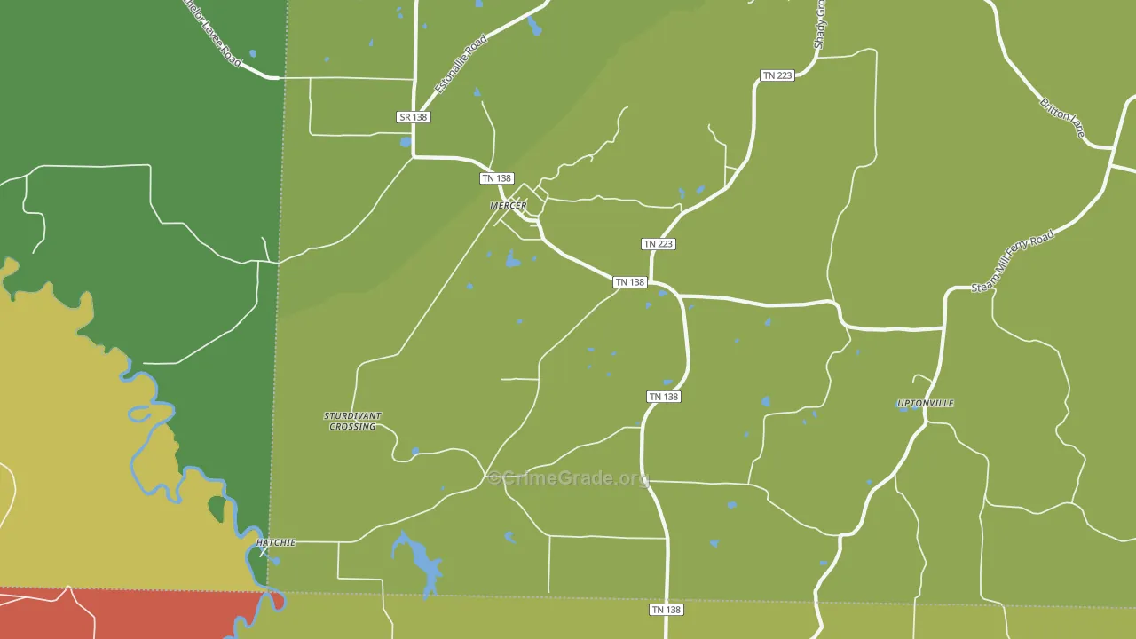 38392, TN Map of Theft Rates