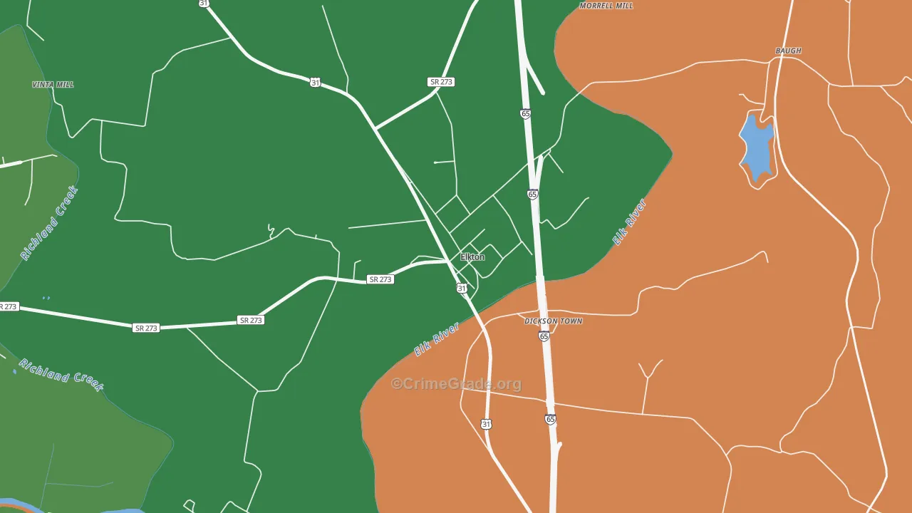 38455, TN Map of Theft Rates