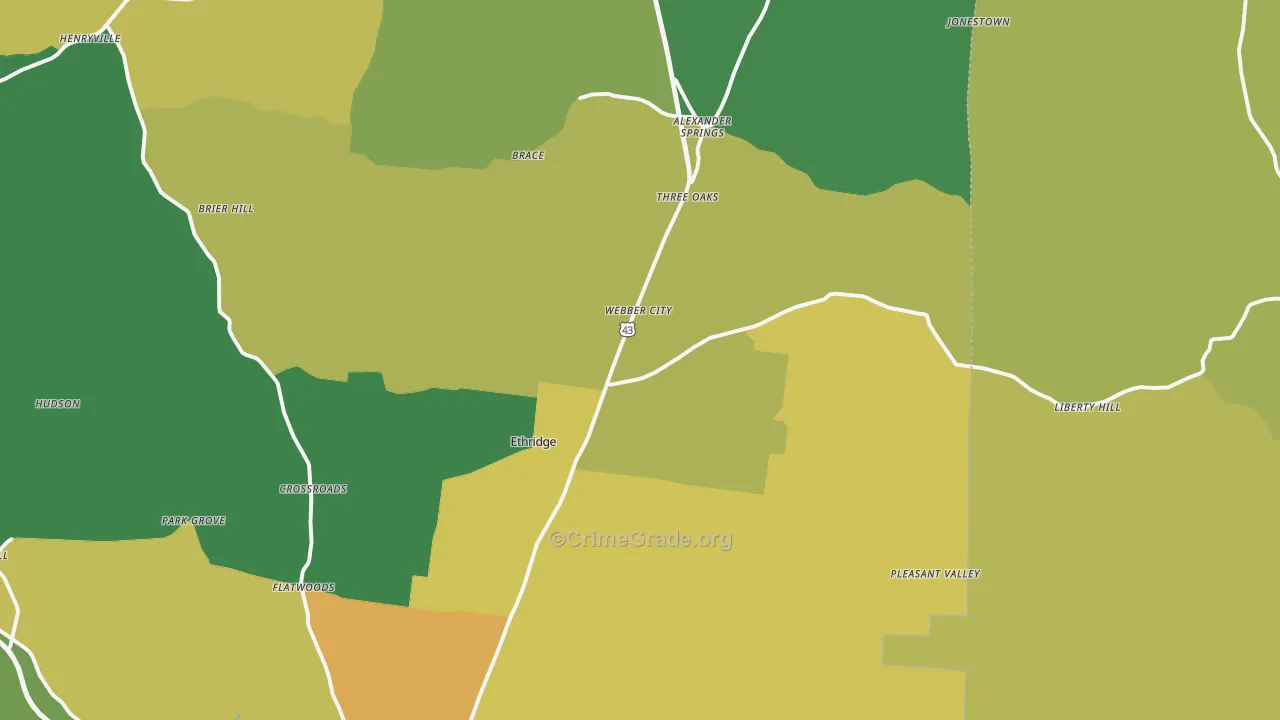 38456, TN Map of Theft Rates