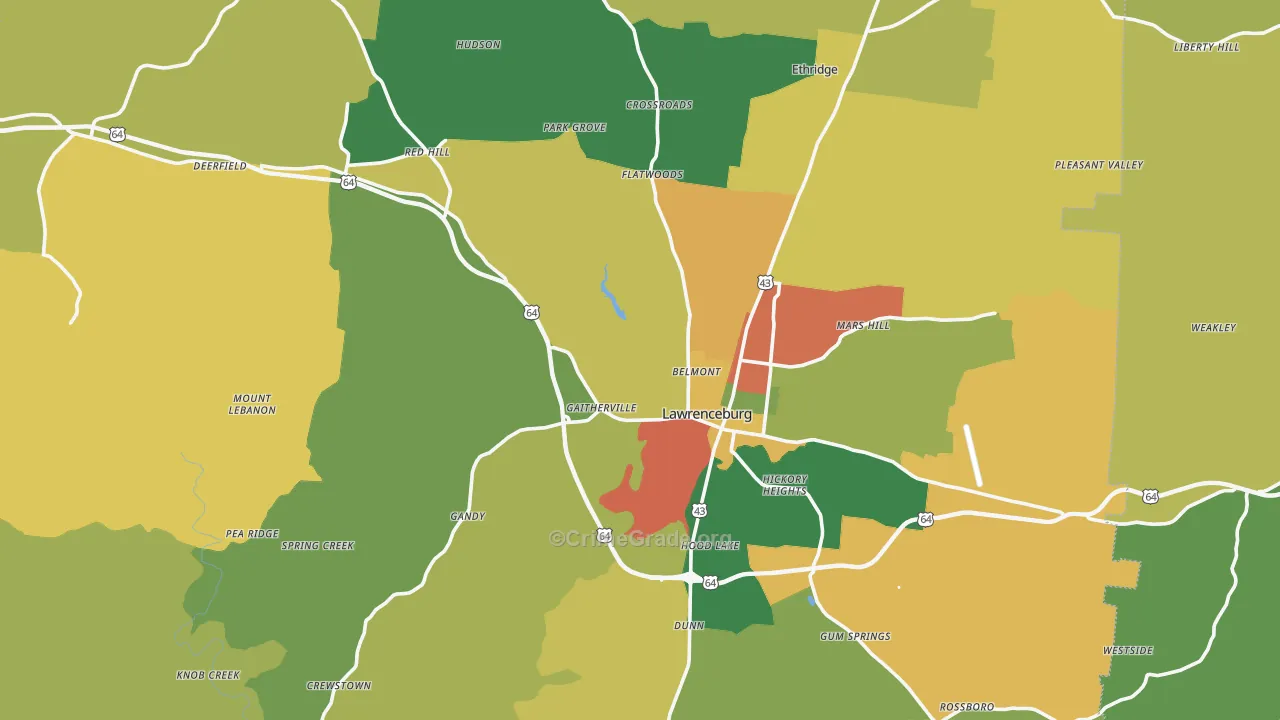 38464, TN Map of Theft Rates