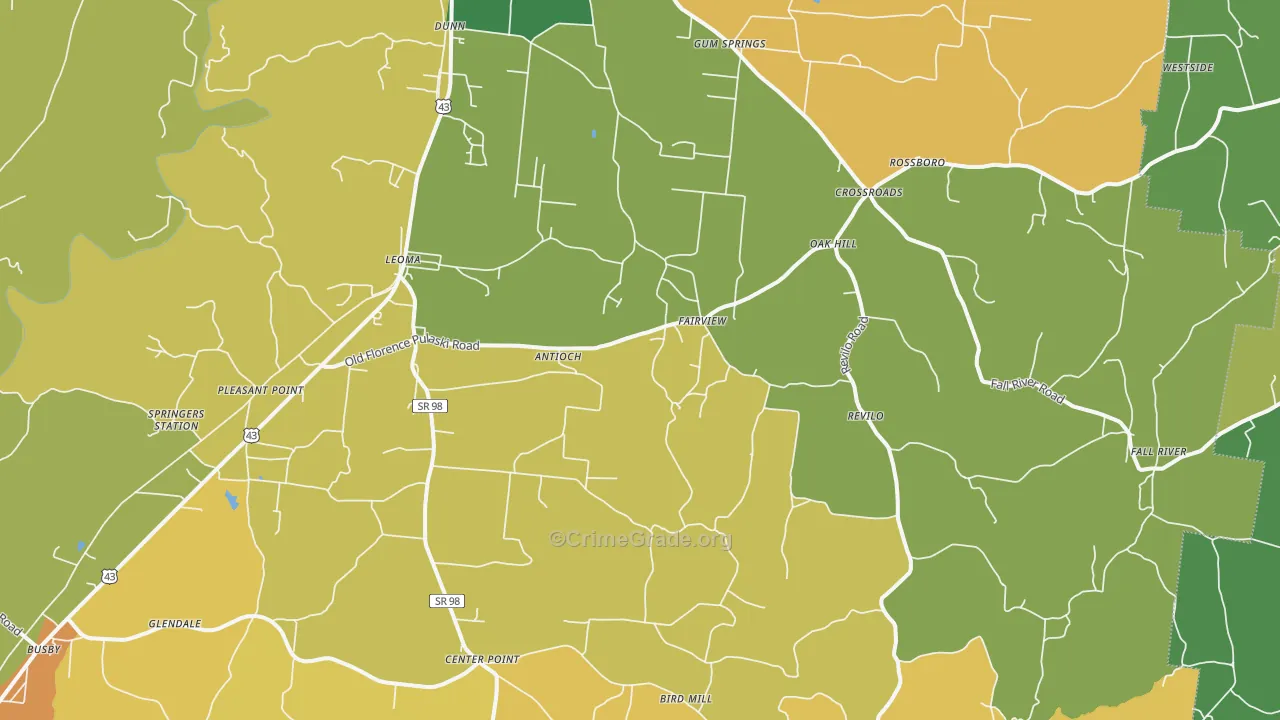 38468, TN Map of Theft Rates
