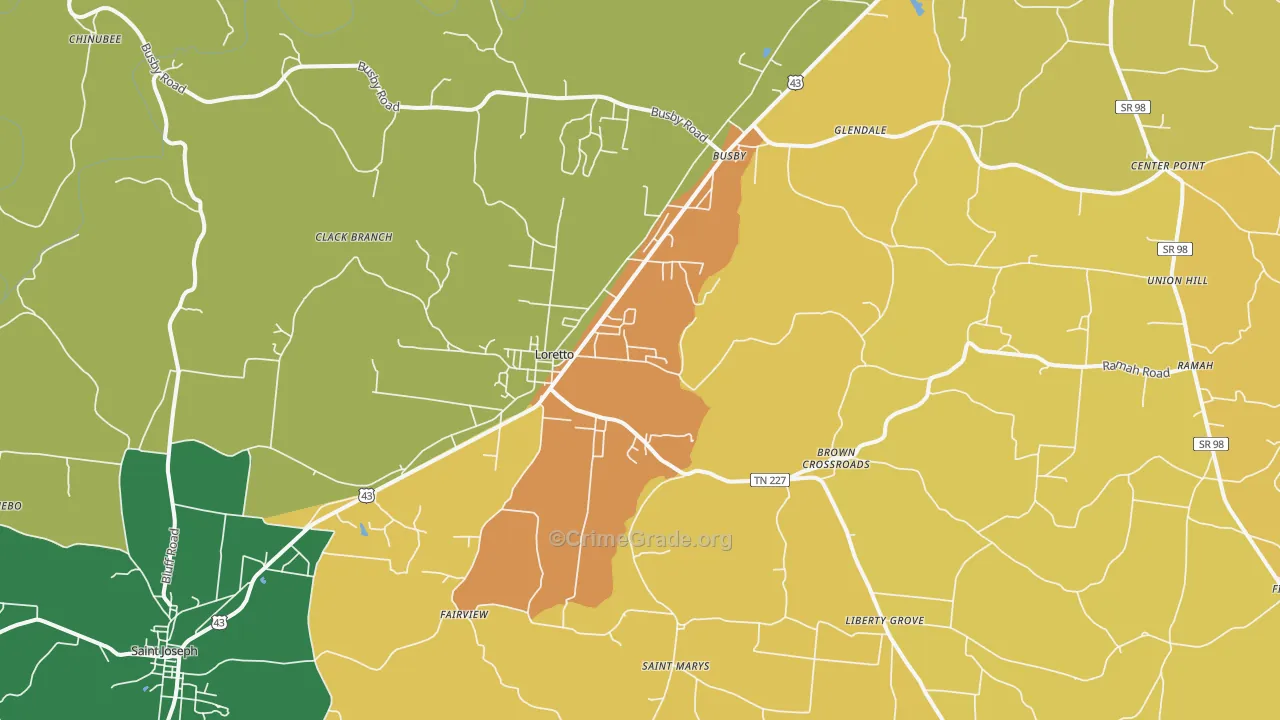 38469, TN Map of Theft Rates