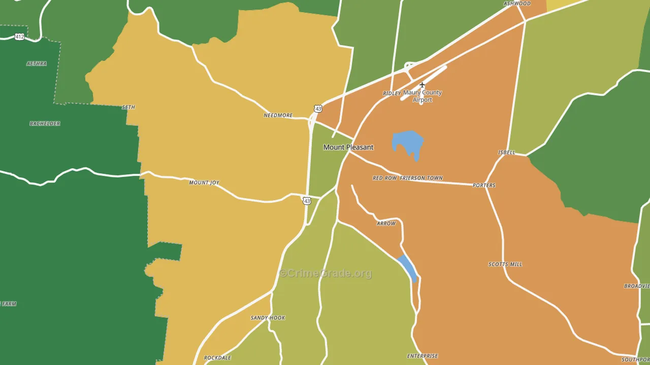38474, TN Map of Theft Rates