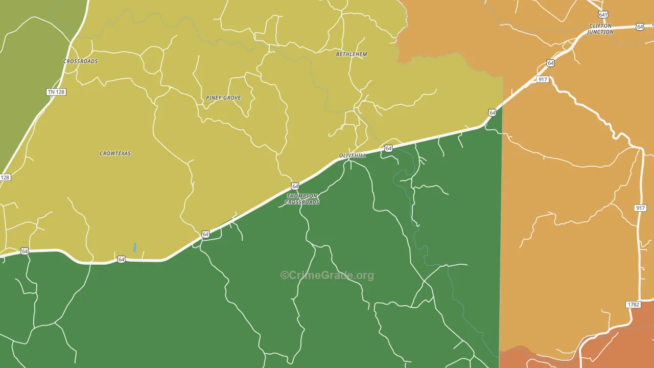 38475, TN Map of Theft Rates