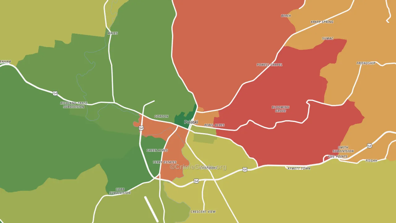 38478, TN Map of Theft Rates