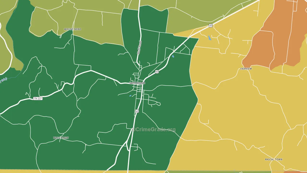 38481, TN Map of Theft Rates