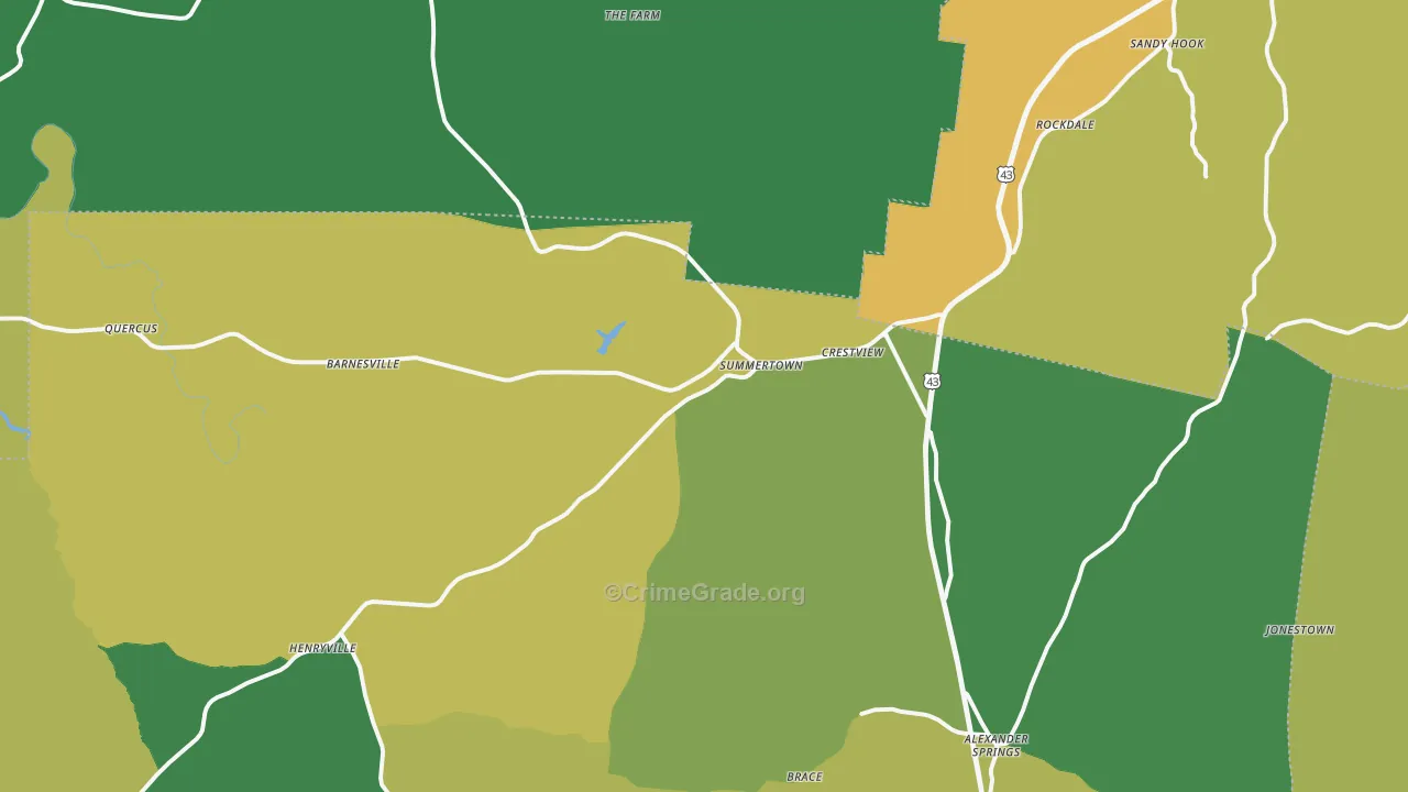 38483, TN Map of Theft Rates