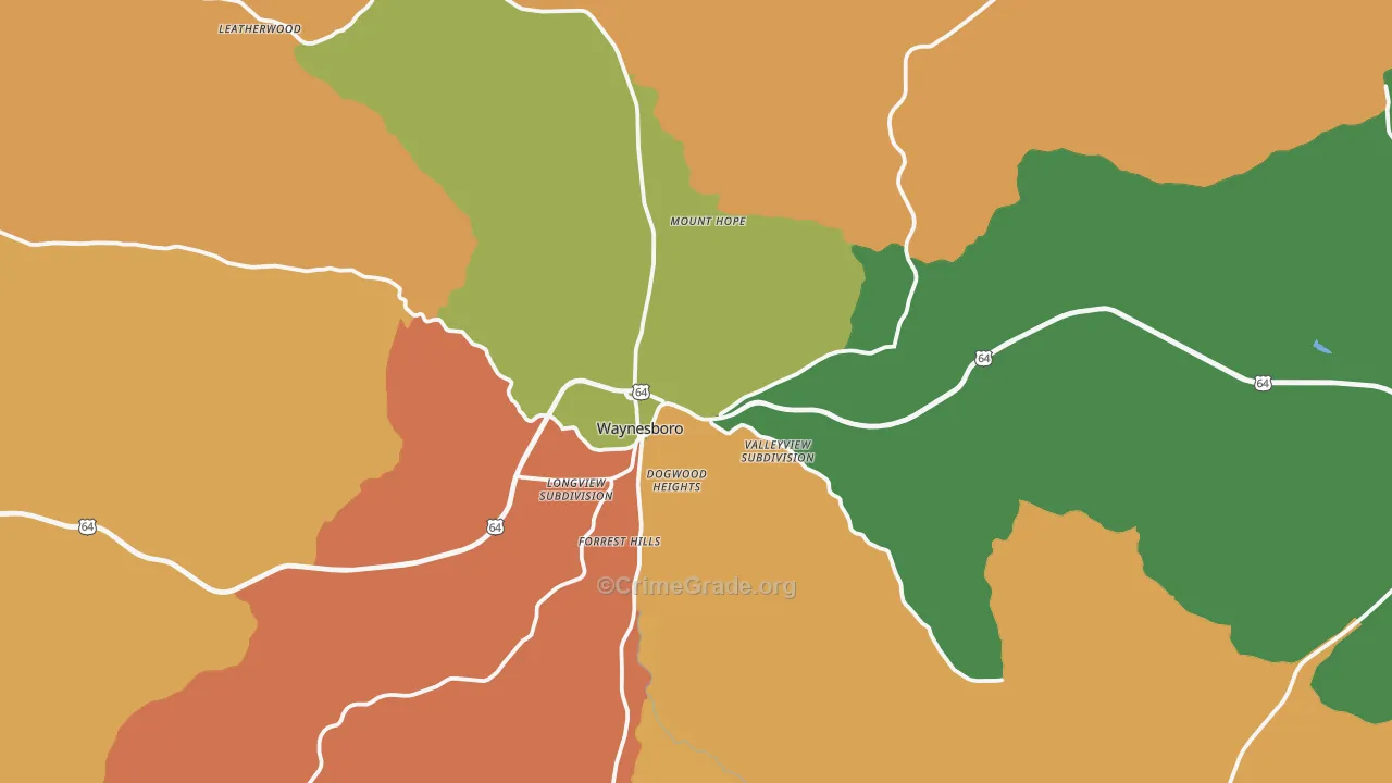 38485, TN Map of Theft Rates