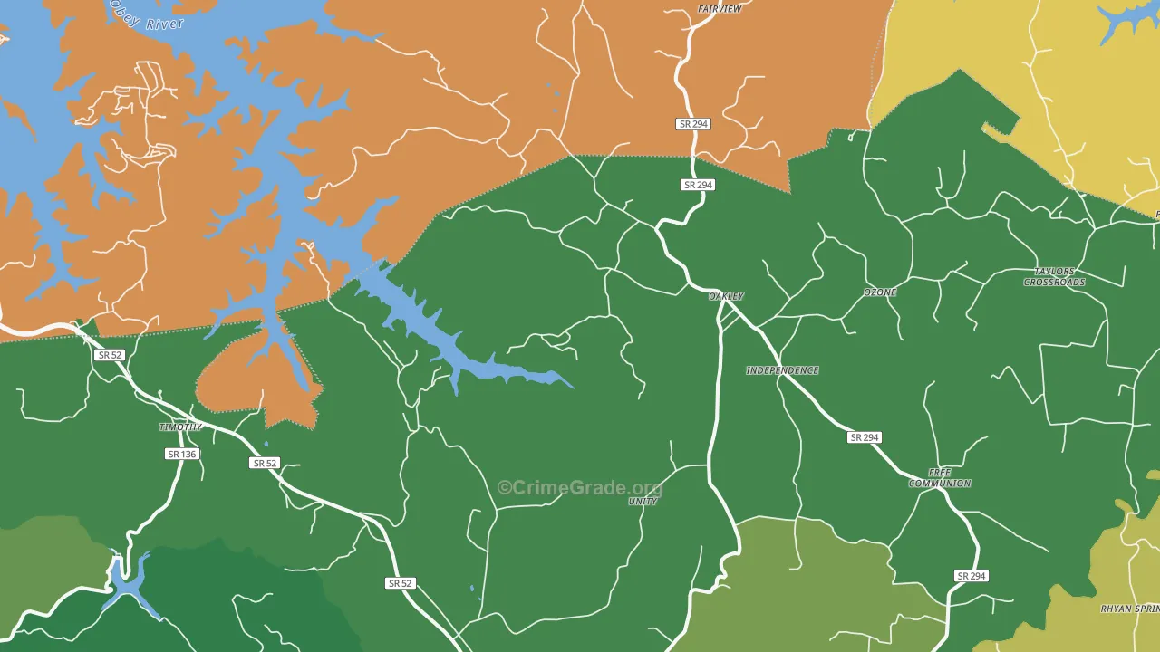 38541, TN Map of Theft Rates