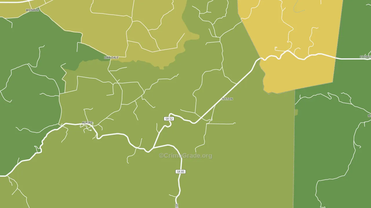 38543, TN Map of Theft Rates
