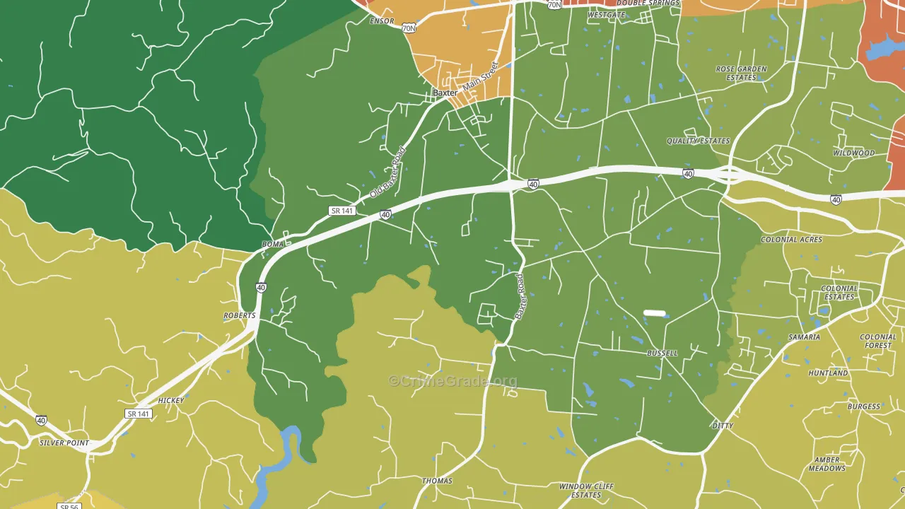 38544, TN Map of Theft Rates
