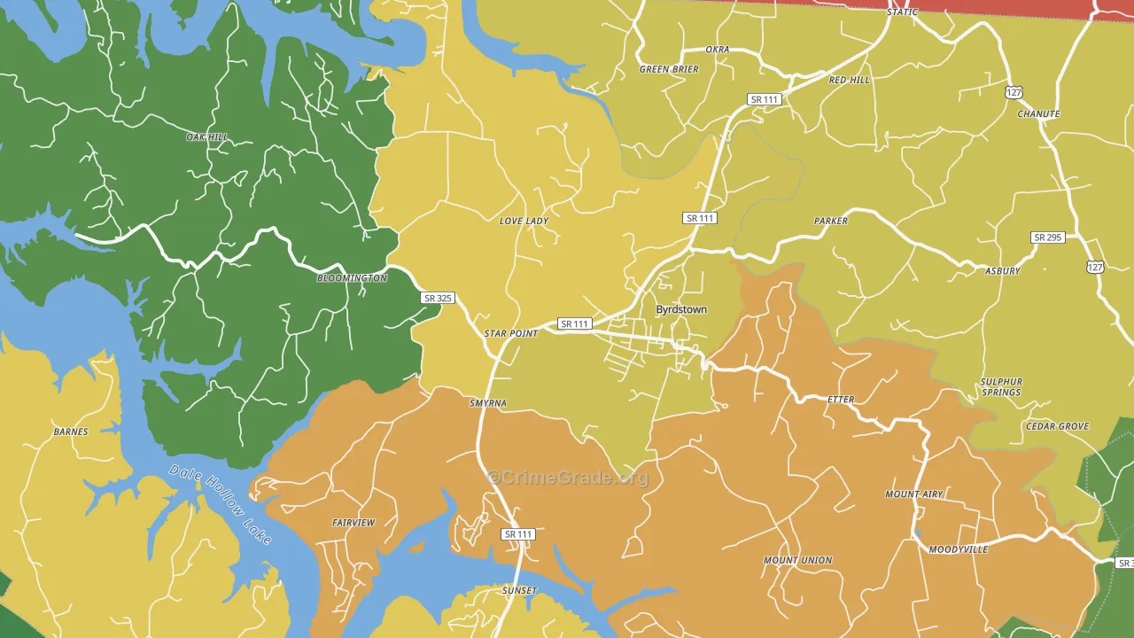 38549, TN Map of Theft Rates
