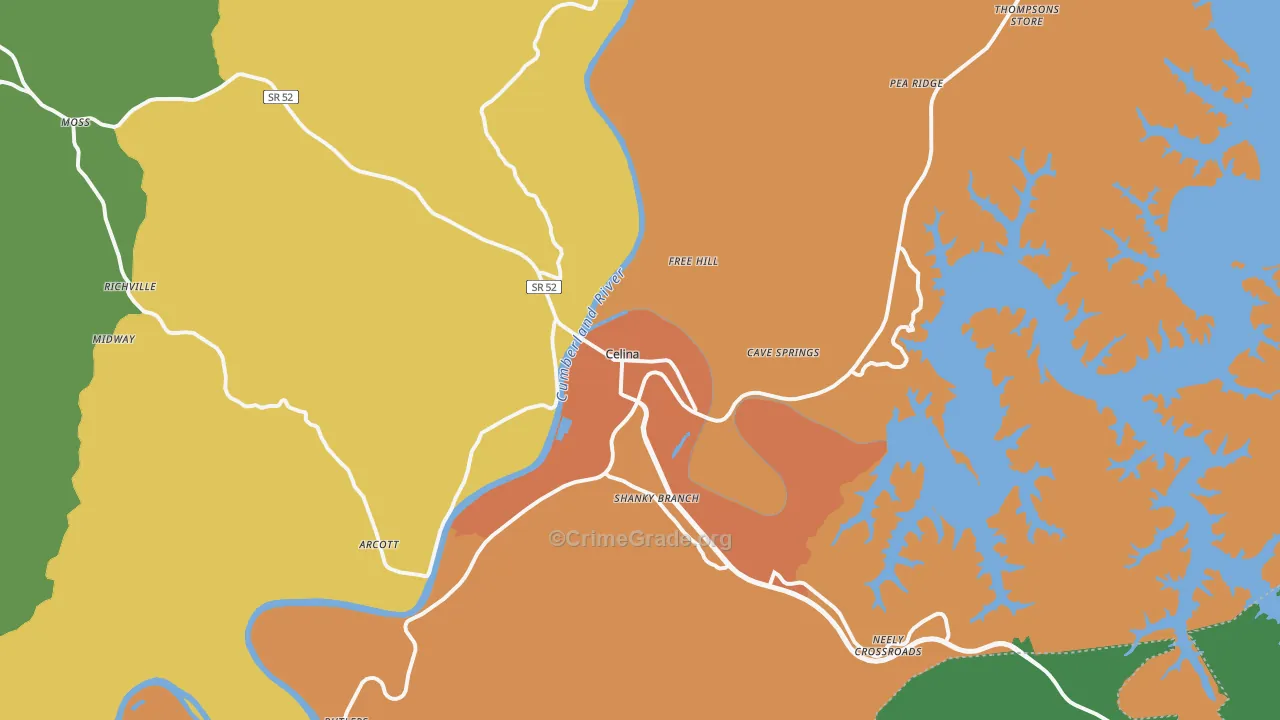 38551, TN Map of Theft Rates