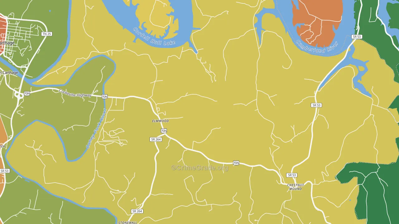 38560, TN Map of Theft Rates