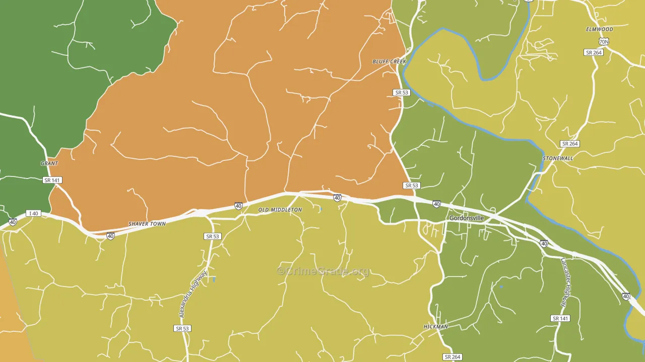 38563, TN Map of Theft Rates