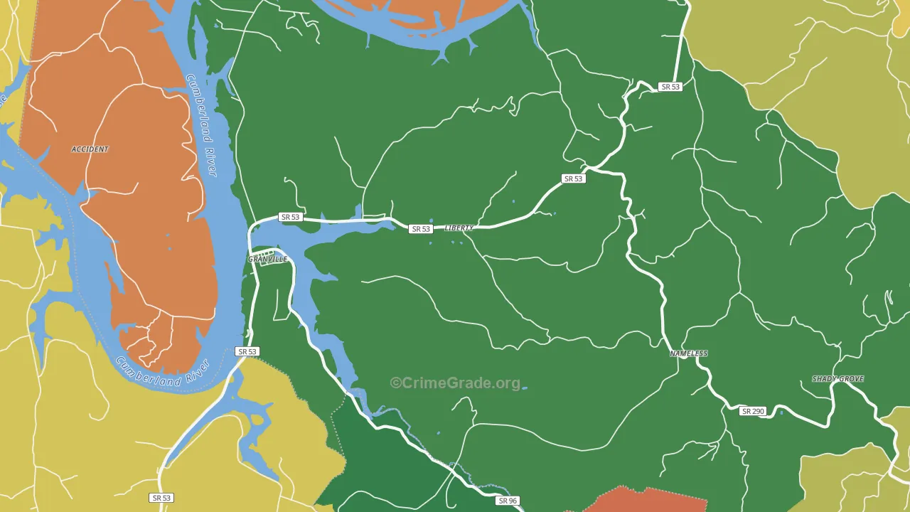 38564, TN Map of Theft Rates