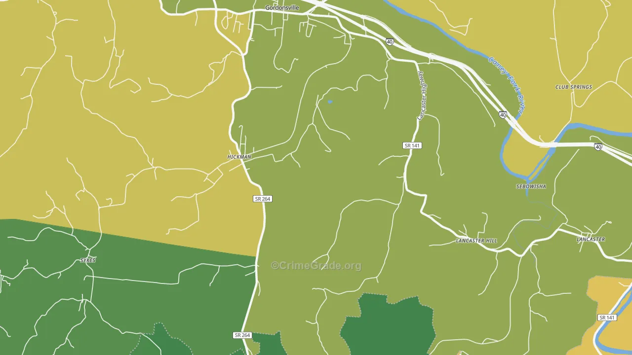 38567, TN Map of Theft Rates
