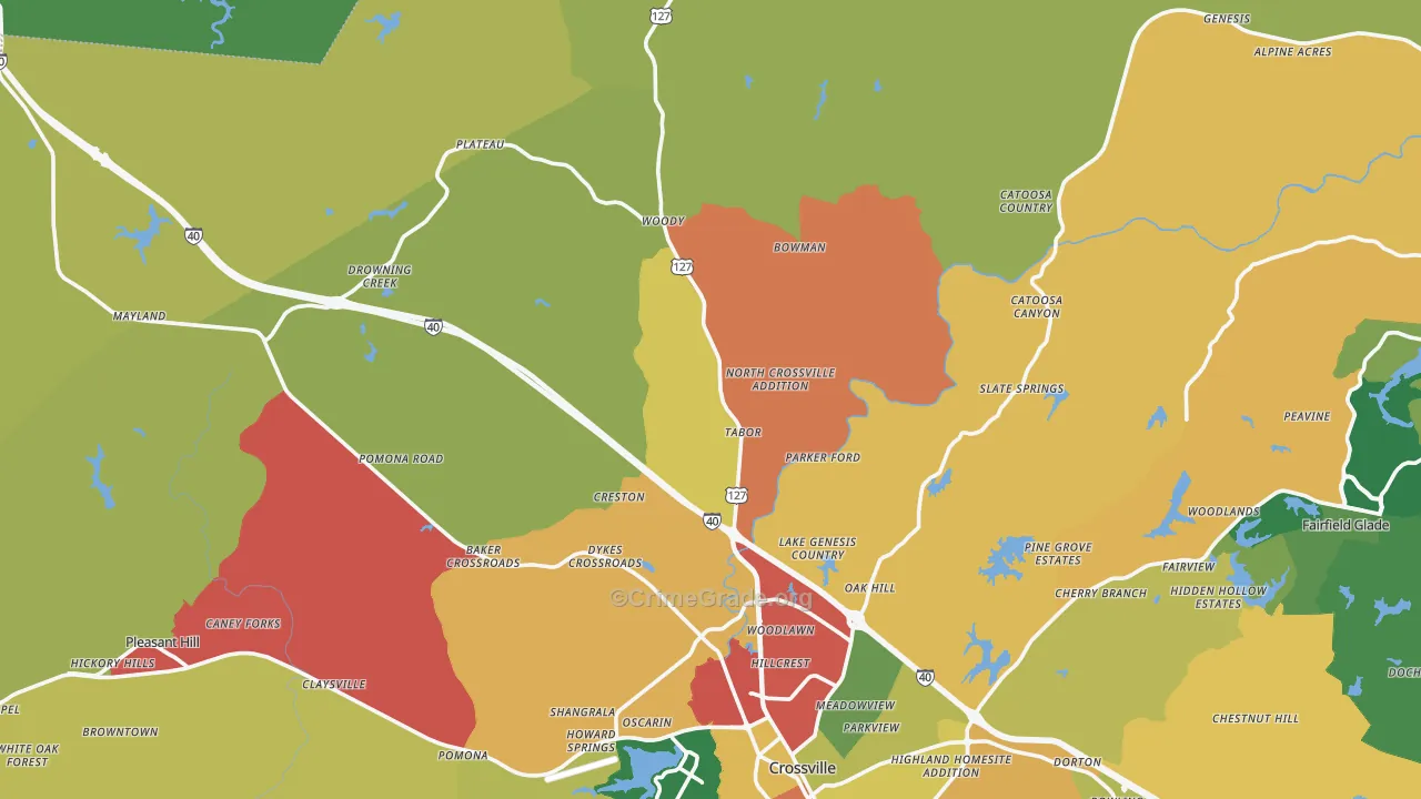 38571, TN Map of Theft Rates
