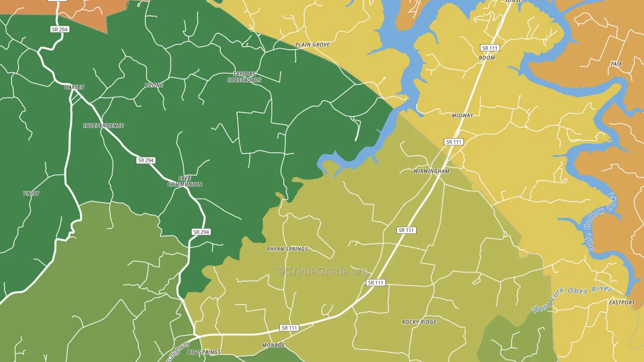 38573, TN Map of Theft Rates