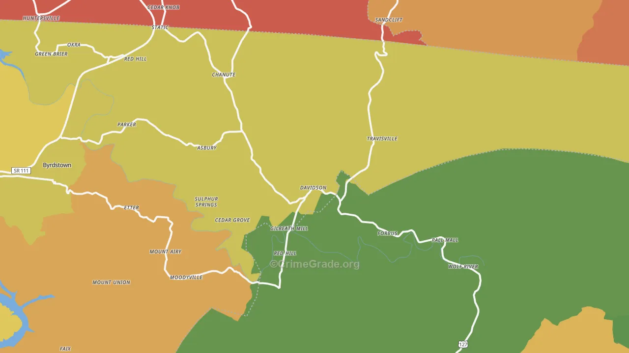 38577, TN Map of Theft Rates