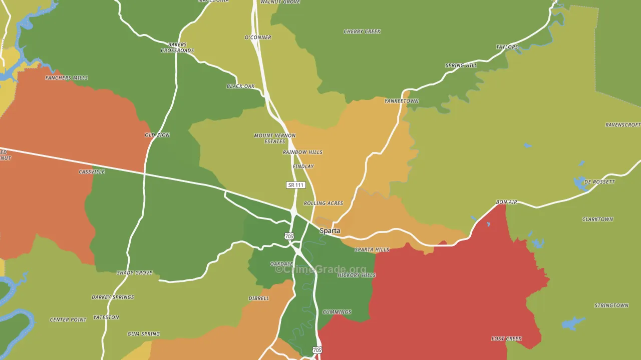 38583, TN Map of Theft Rates