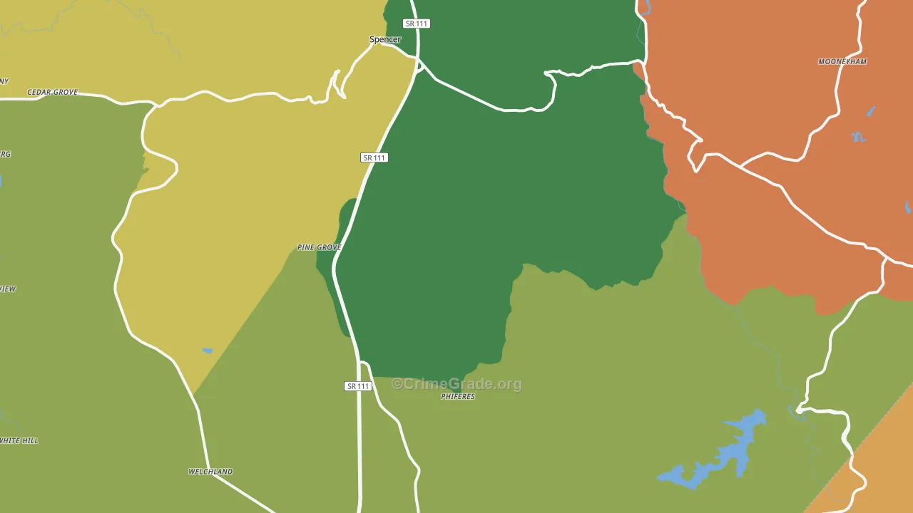 38585, TN Map of Theft Rates
