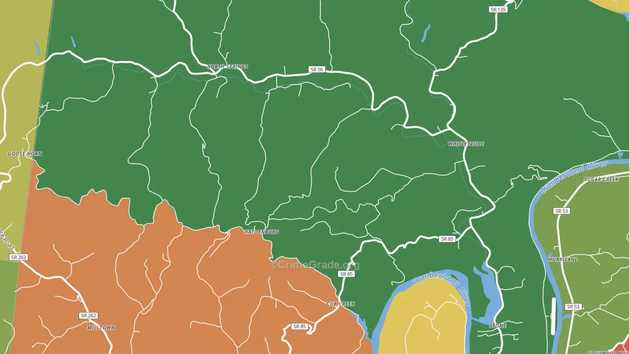 38588, TN Map of Theft Rates