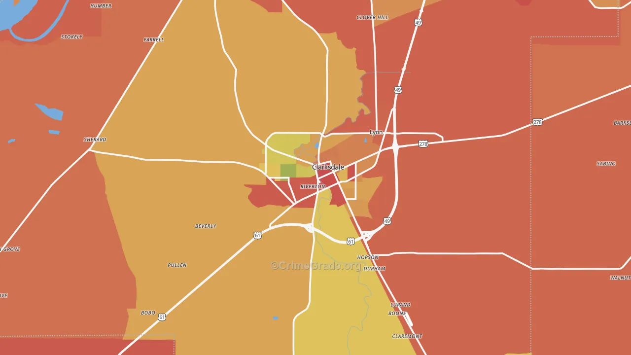 38614, MS Map of Theft Rates