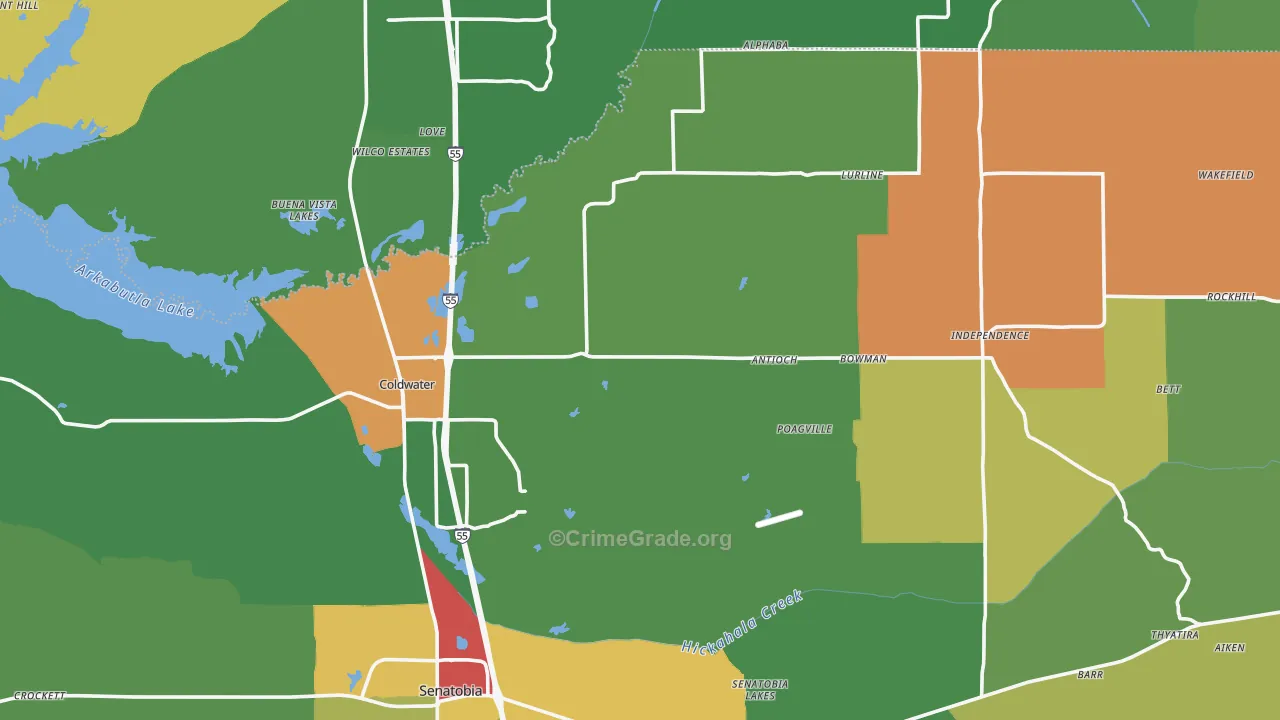 38618, MS Map of Theft Rates