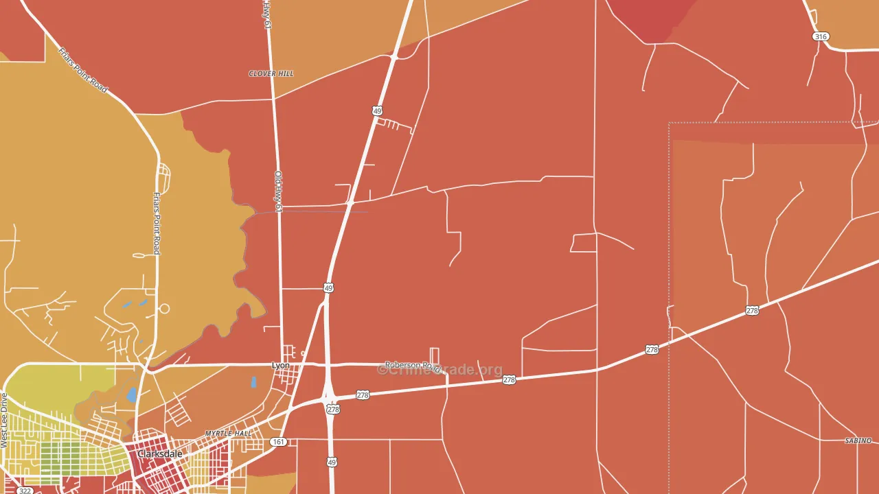 38645, MS Map of Theft Rates