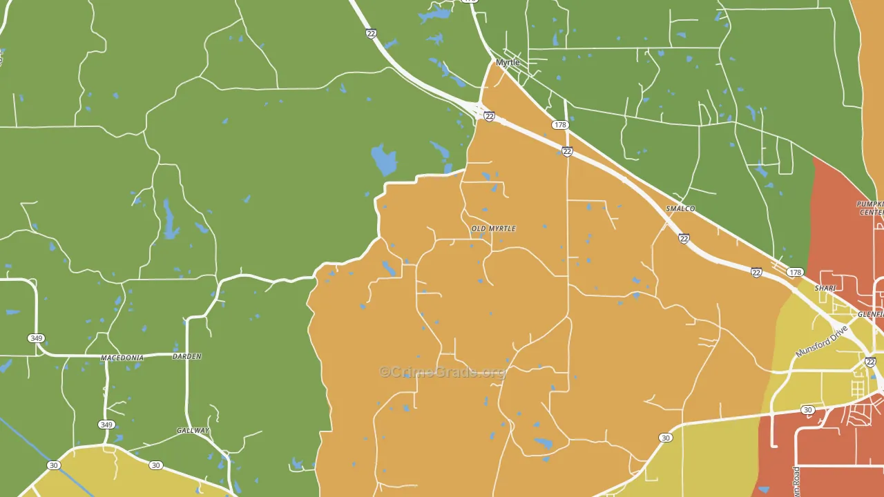 38650, MS Map of Theft Rates