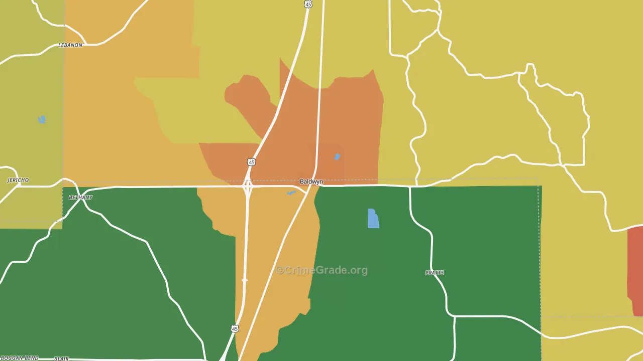 38824, MS Map of Theft Rates