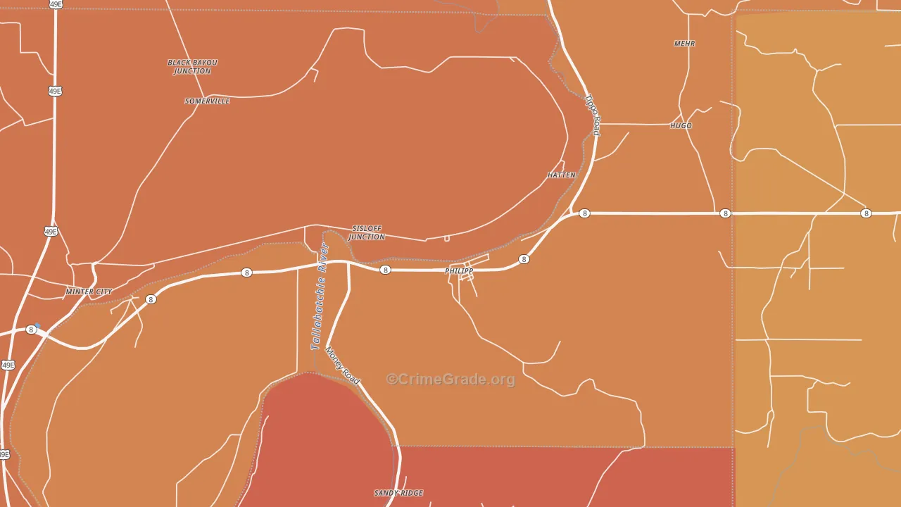 38950, MS Map of Theft Rates