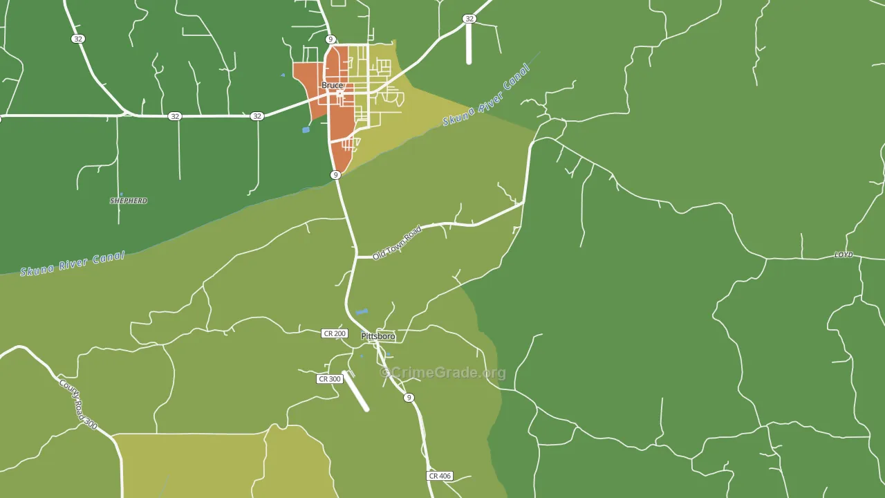 38951, MS Map of Theft Rates