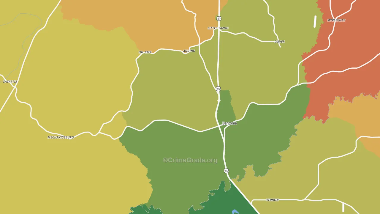 39040, MS Map of Theft Rates