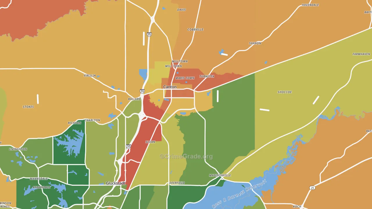 39046, MS Map of Theft Rates