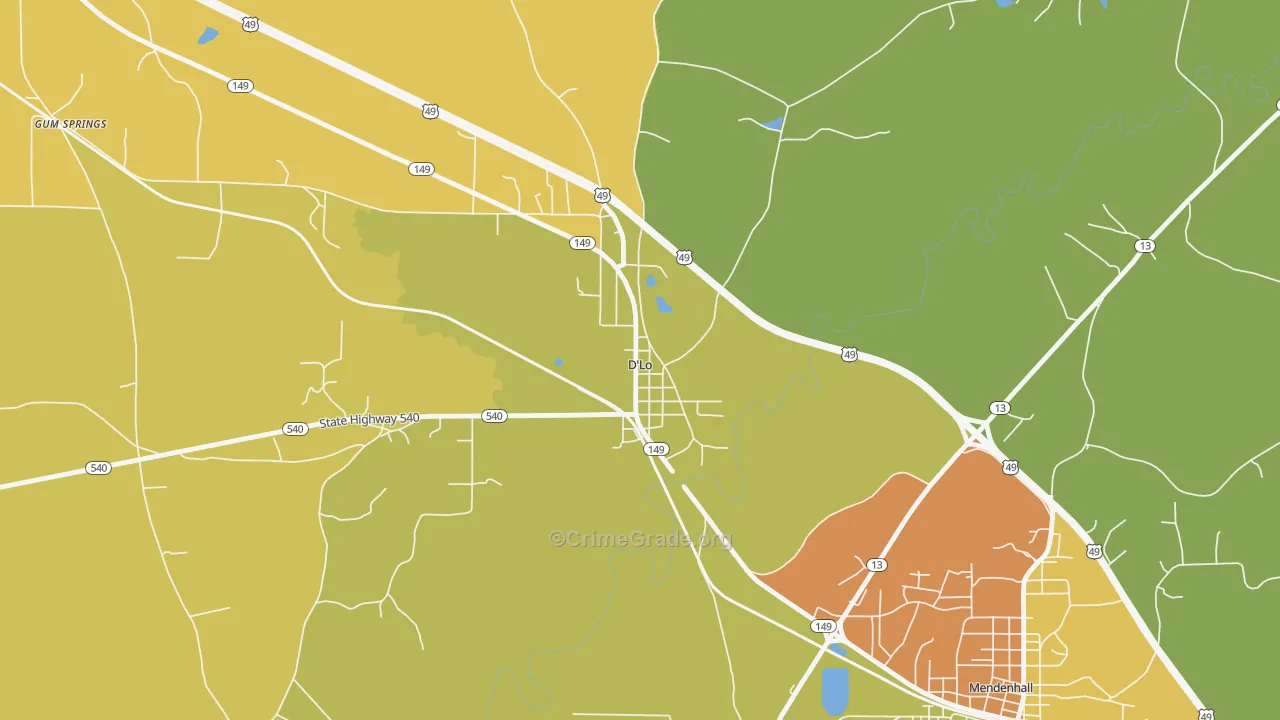 39062, MS Map of Theft Rates