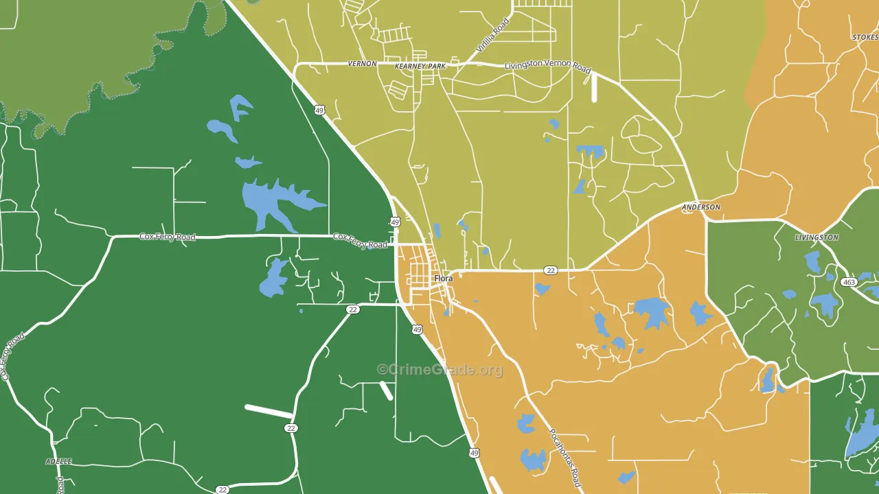 39071, MS Map of Theft Rates