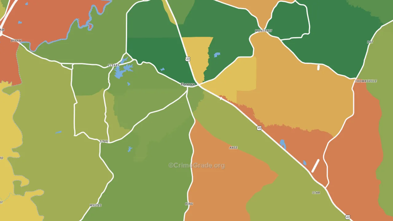 39073, MS Map of Theft Rates