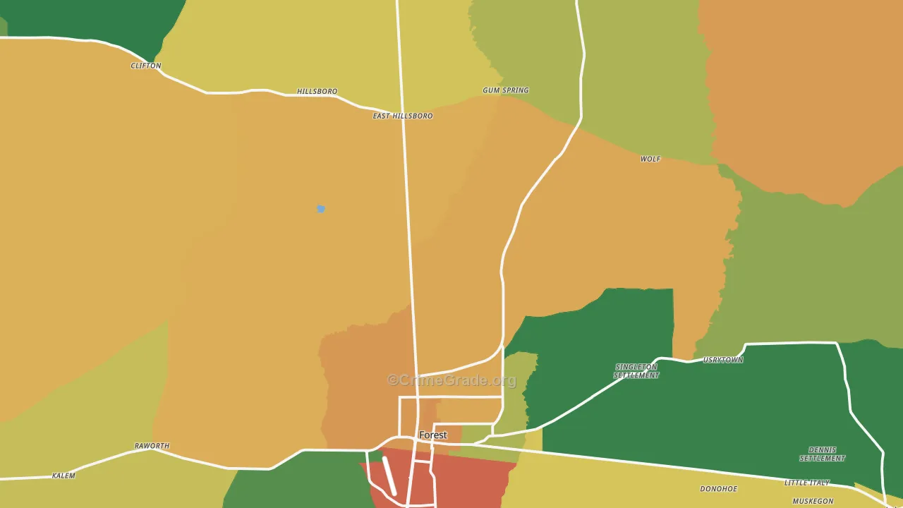 39074, MS Map of Theft Rates