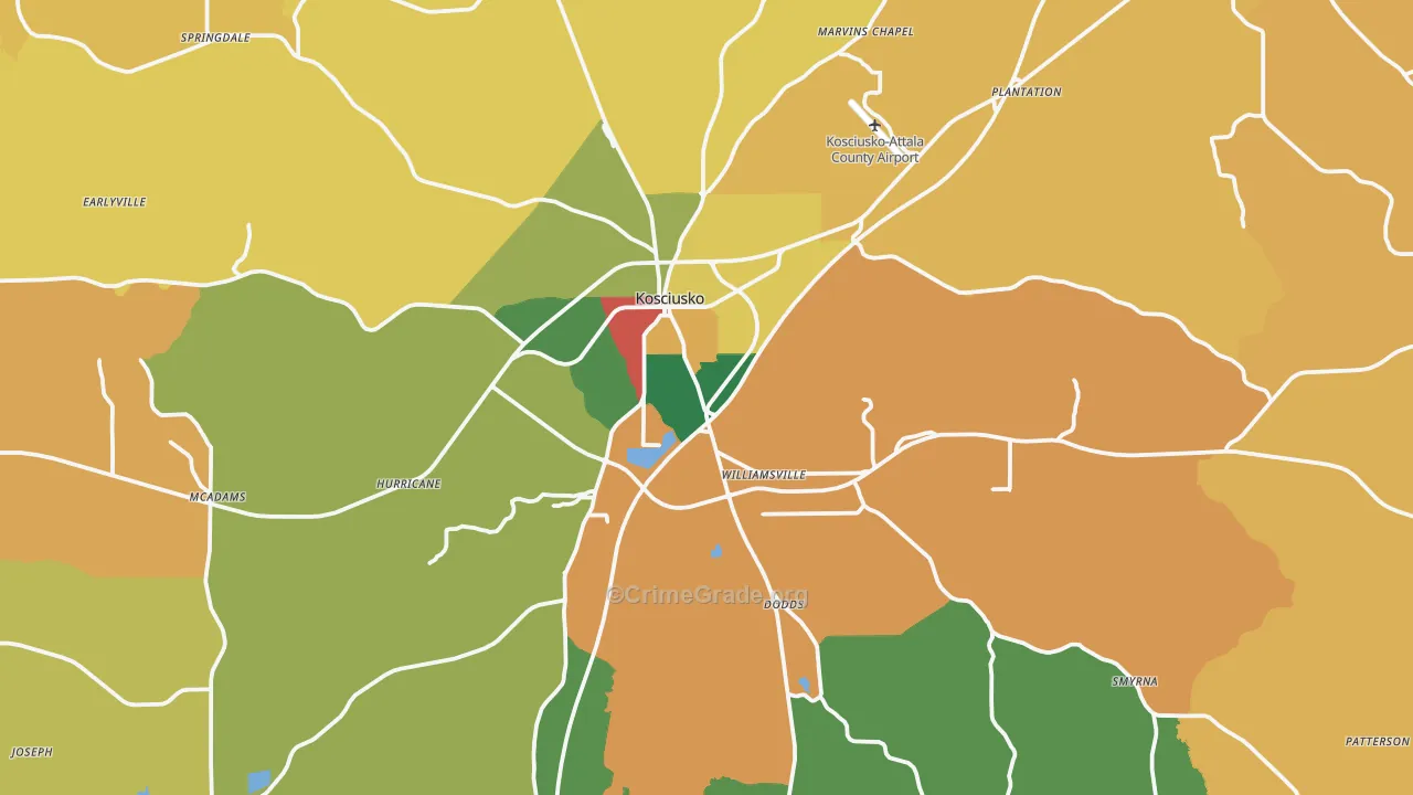 39090, MS Map of Theft Rates