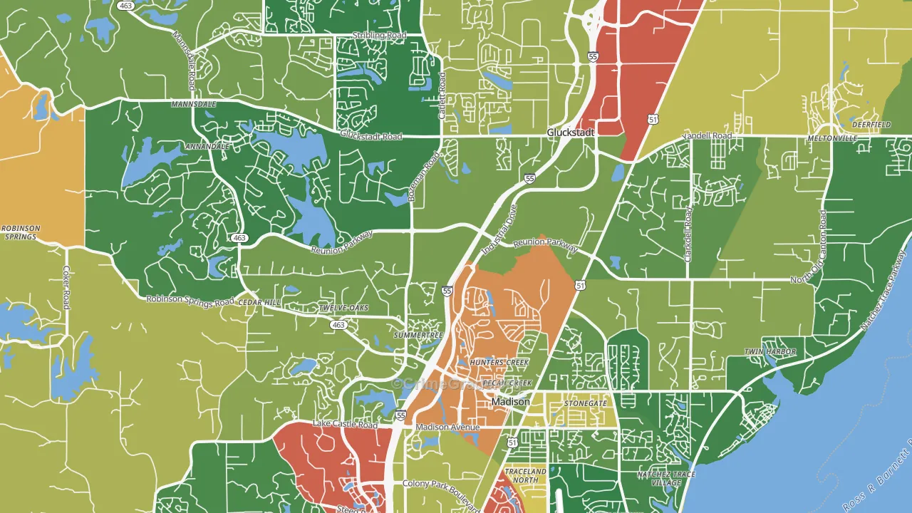 39110, MS Map of Theft Rates
