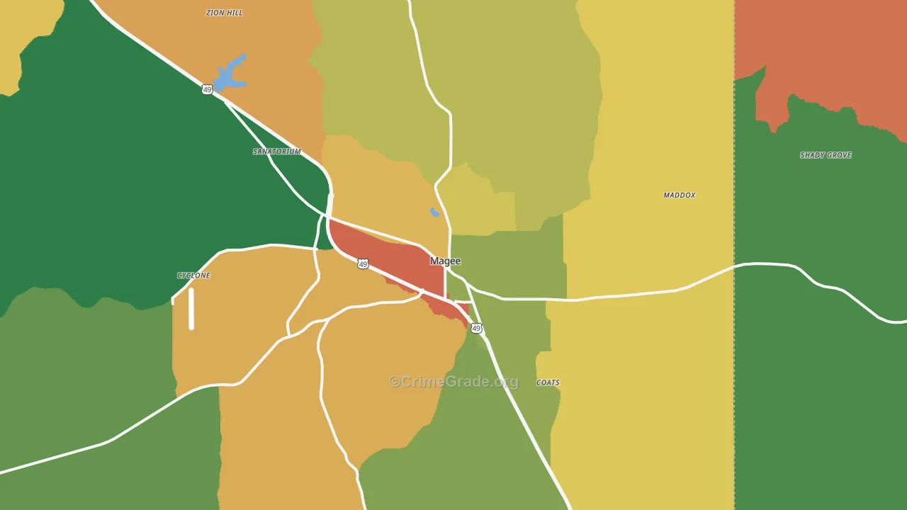 39111, MS Map of Theft Rates