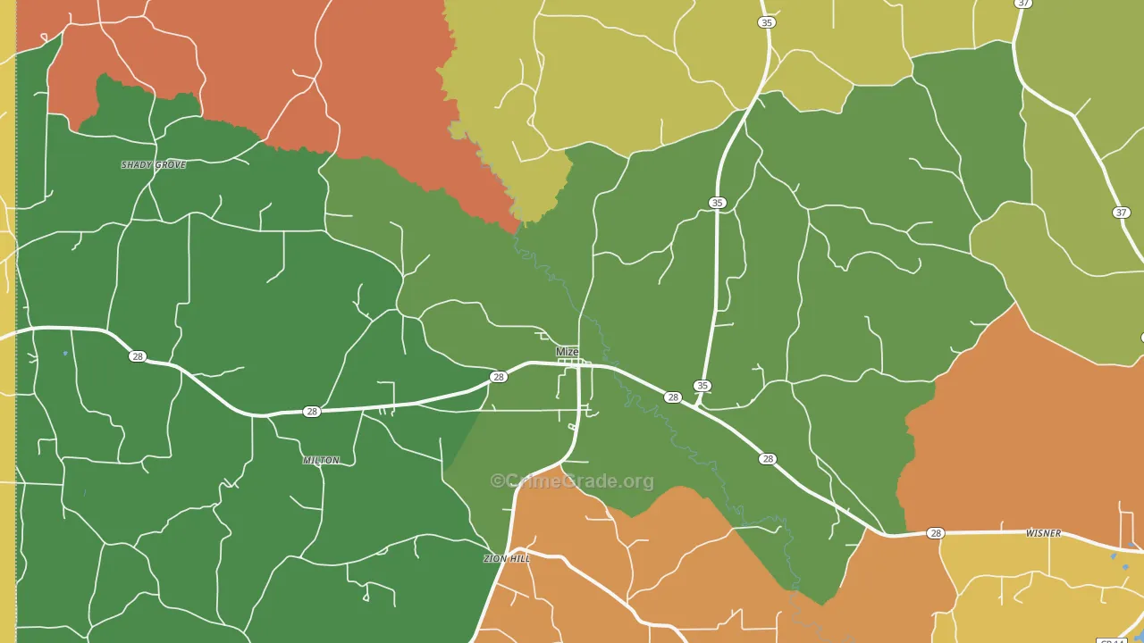 39116, MS Map of Theft Rates