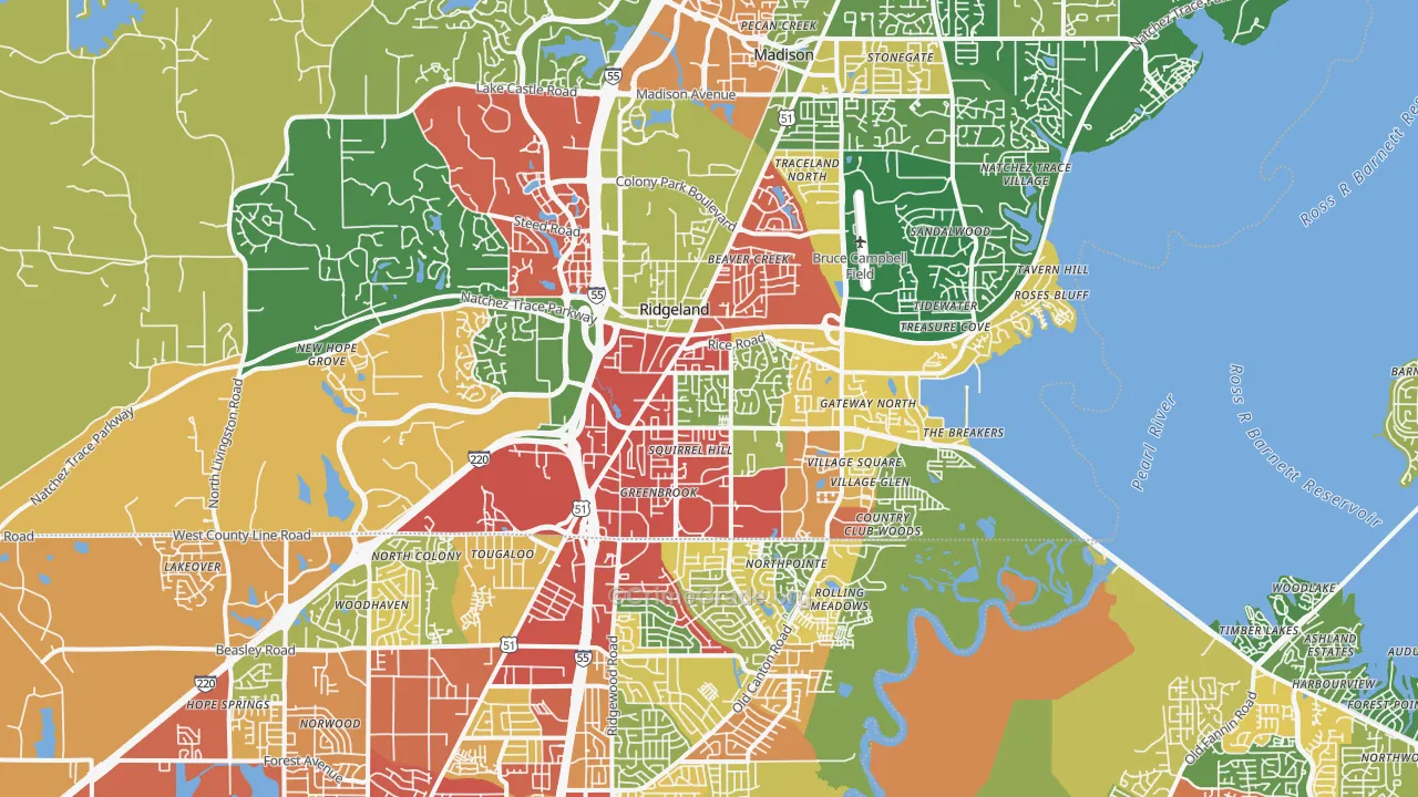 39157, MS Map of Theft Rates