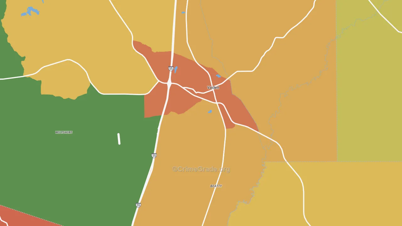 39176, MS Map of Theft Rates