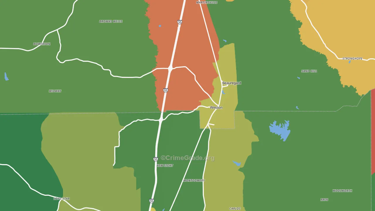 39191, MS Map of Theft Rates